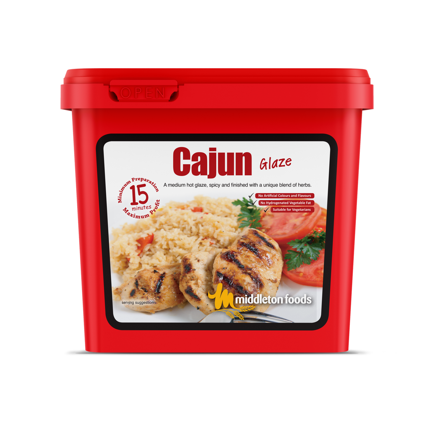 Middleton Foods Cajun Flavour Meat & Vegetable Glaze 15 Minute Marinade Mix 2.5kg