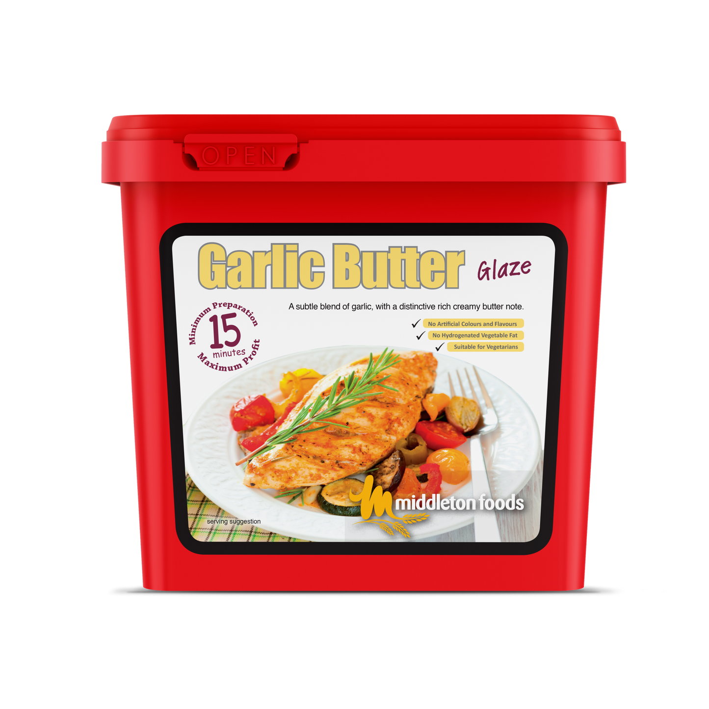 Middleton Foods Garlic Butter Flavour Meat & Vegetable Glaze 15 Minute Marinade Mix 2.5kg