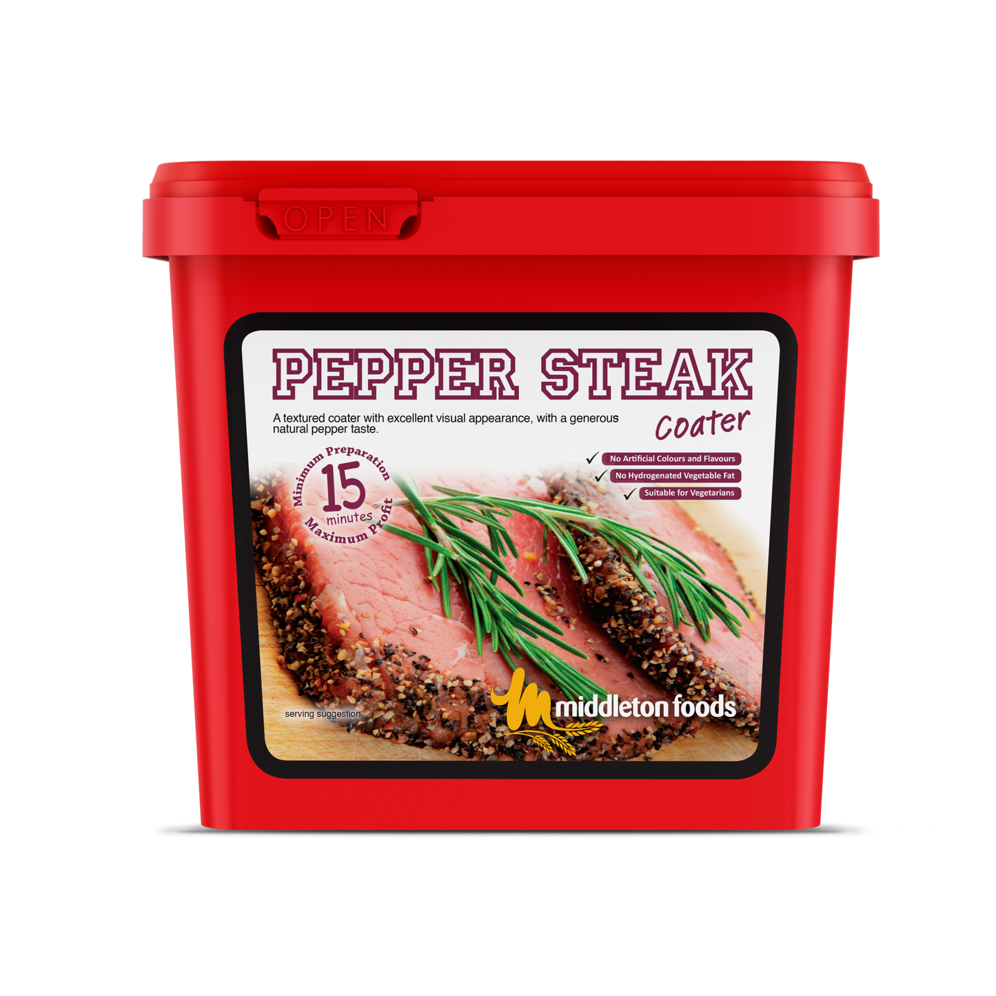 Middleton Foods Pepper Steak Flavour Meat Coater Mix 2.5kg