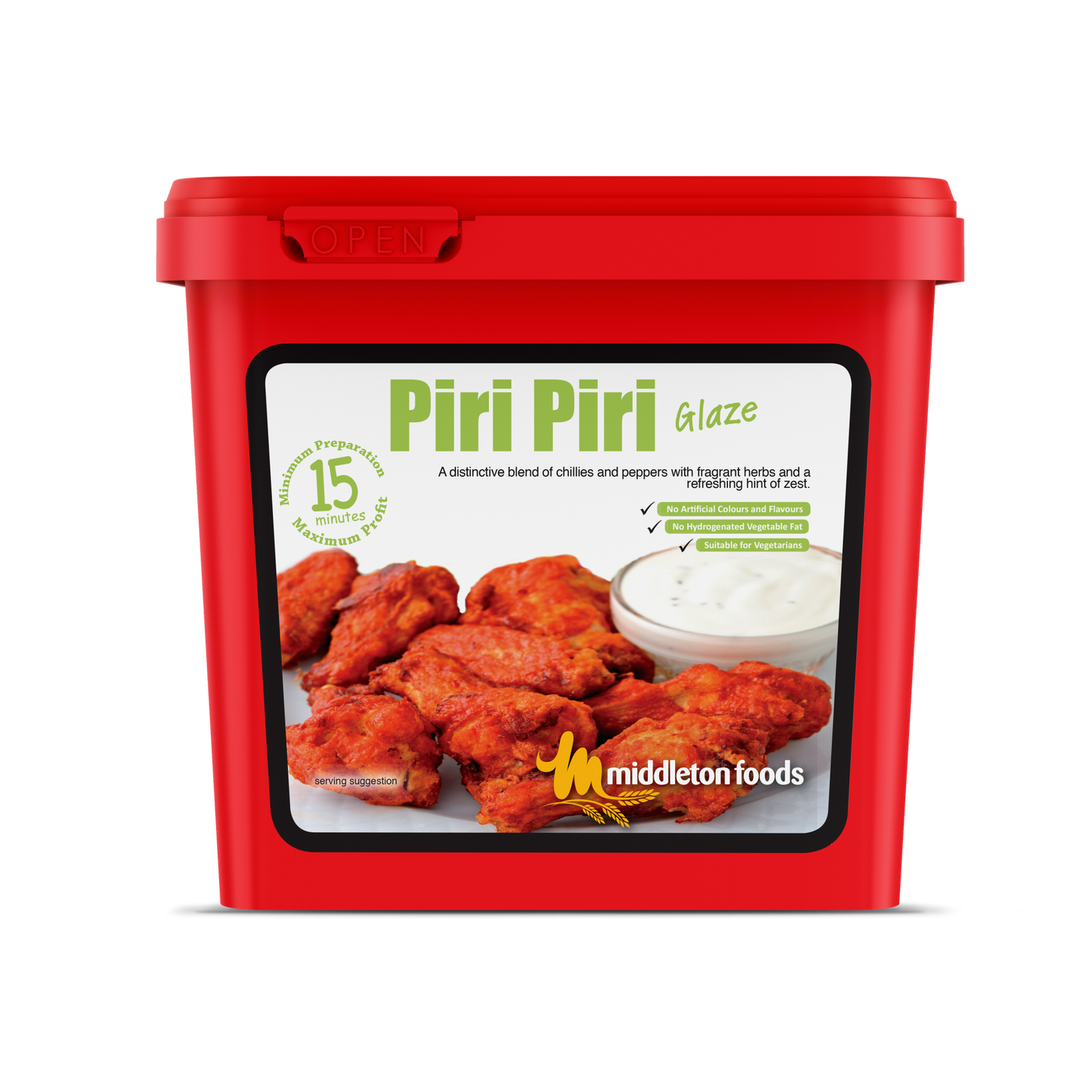 Middleton Foods Piri Piri Flavour Meat & Vegetable Glaze 15 Minute Marinade Mix 2.5kg