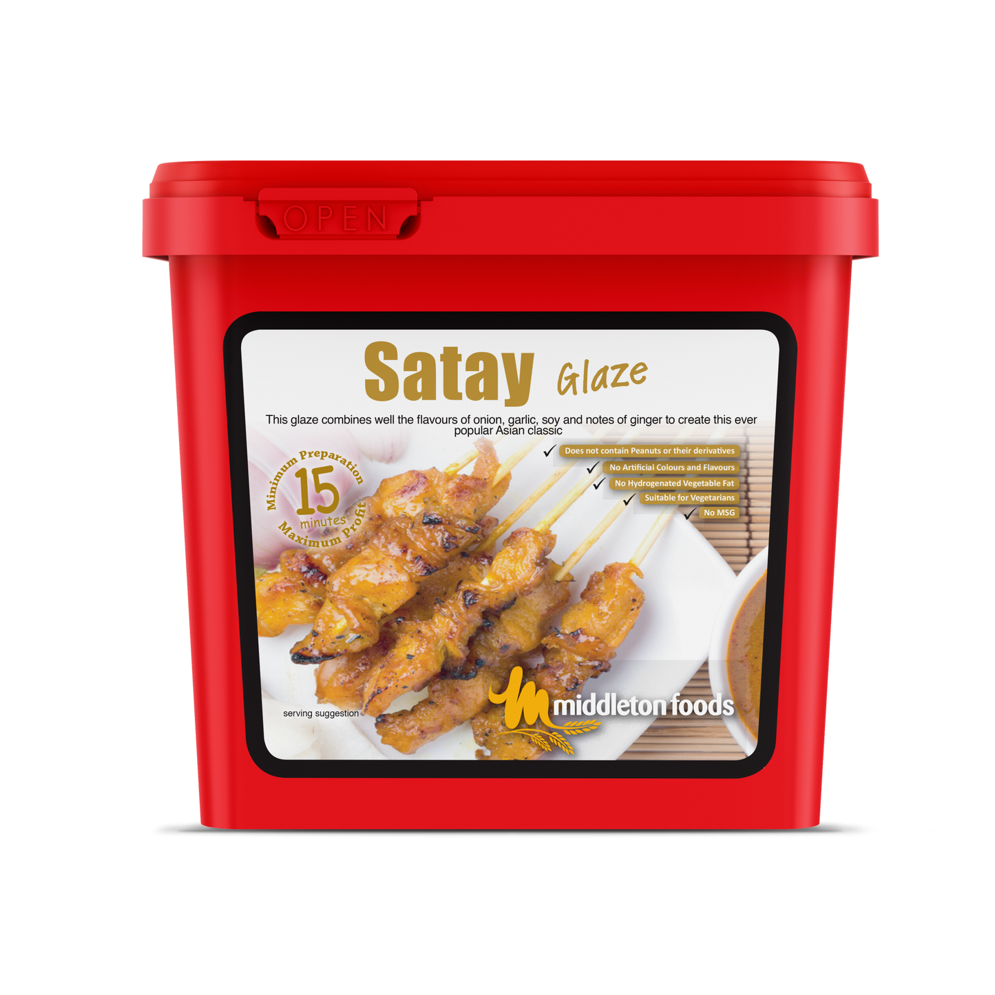 Middleton Foods Satay Flavour Meat & Vegetable Glaze 15 Minute Marinade Mix 2.5kg