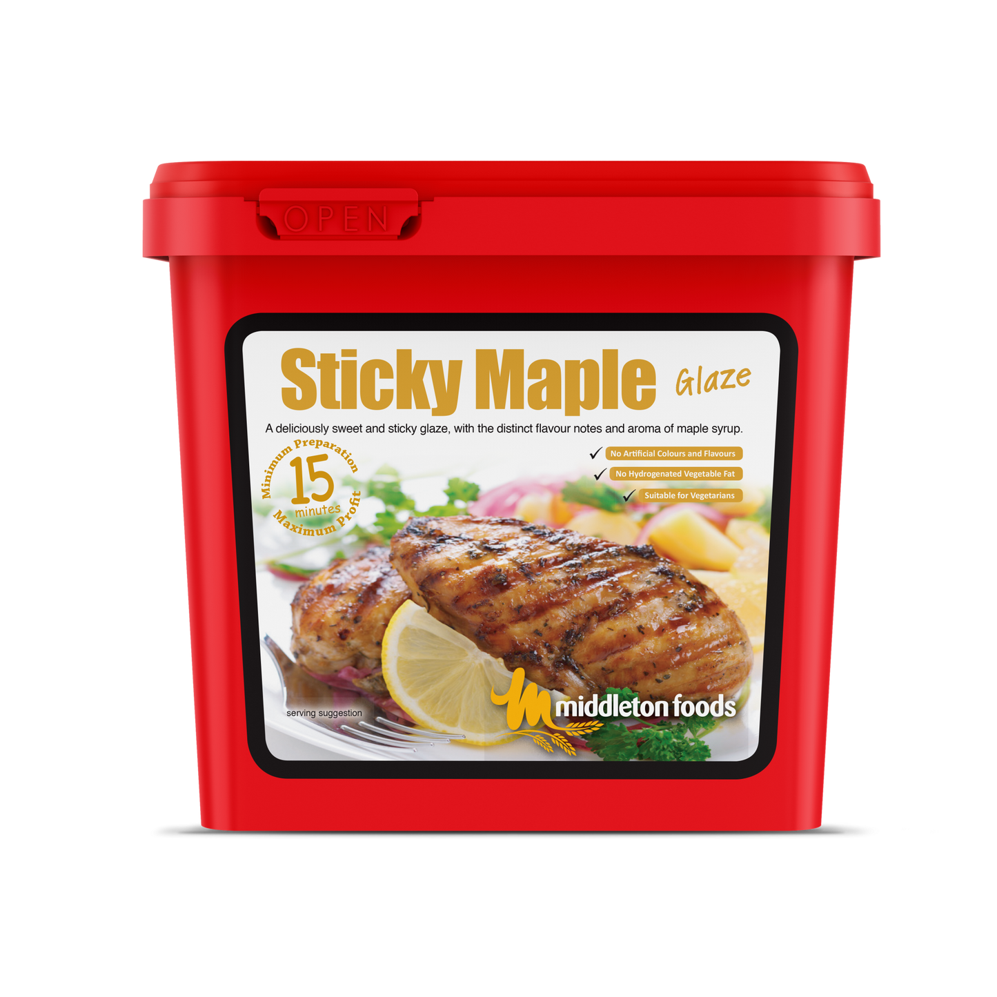 Middleton Foods Sticky Maple Flavour Meat & Vegetable Glaze 15 Minute Marinade Mix 2.5kg