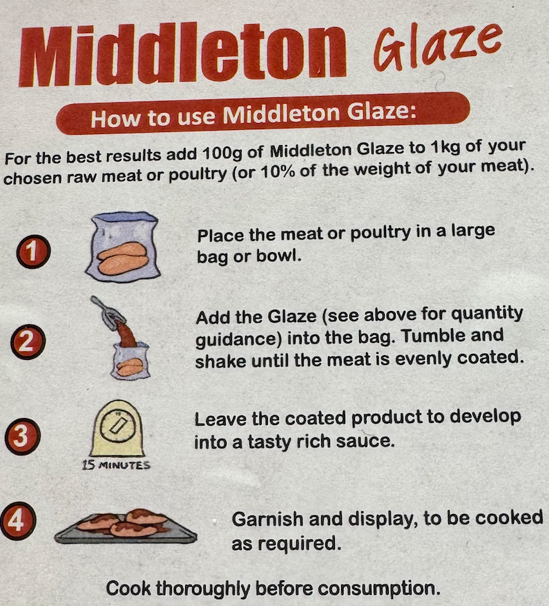 Middleton Foods Smokey BBQ Flavour Meat & Vegetable Glaze 15 Minute Marinade Mix 2.5kg