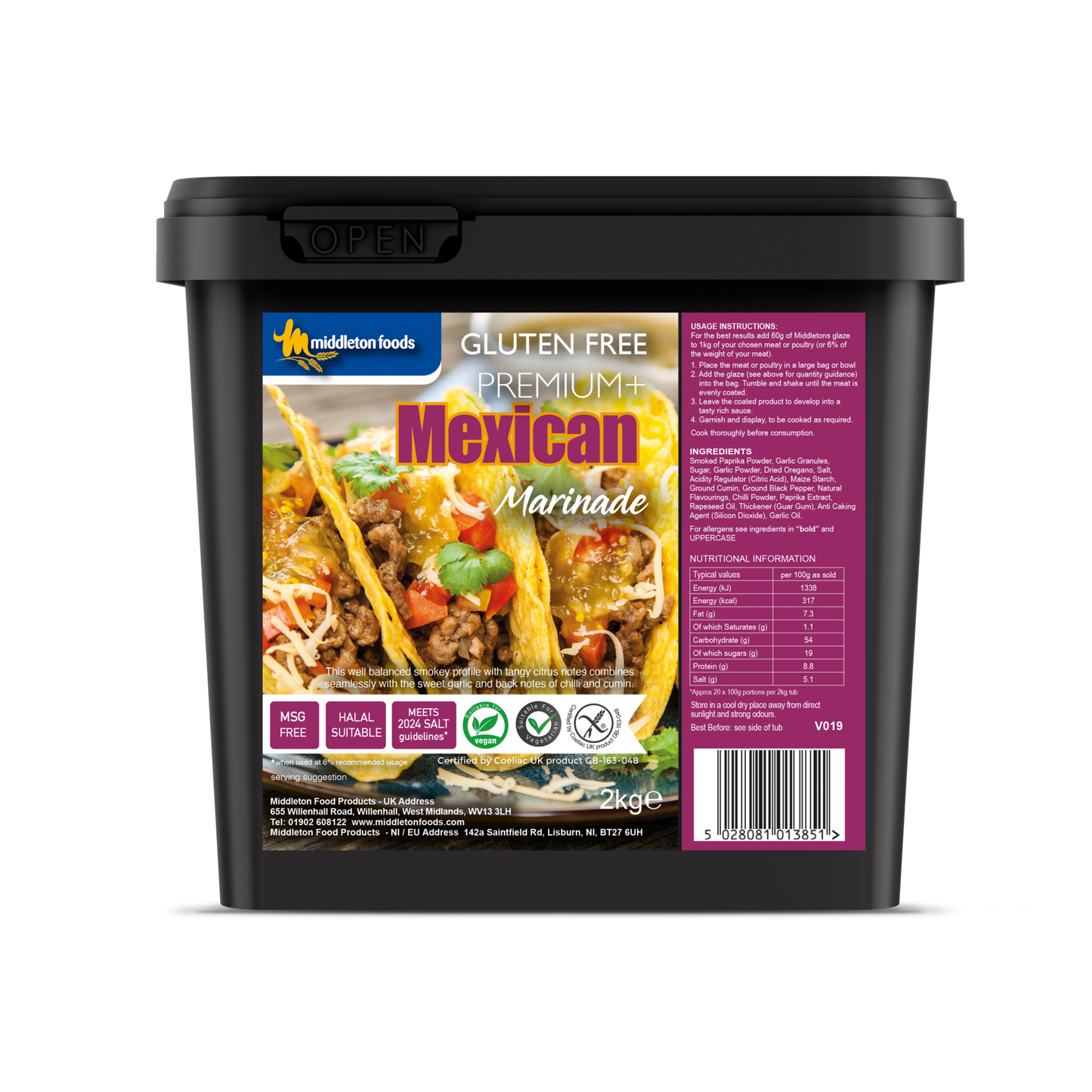 Middleton Foods Gluten Free Mexican Marinade 2kg Vegan