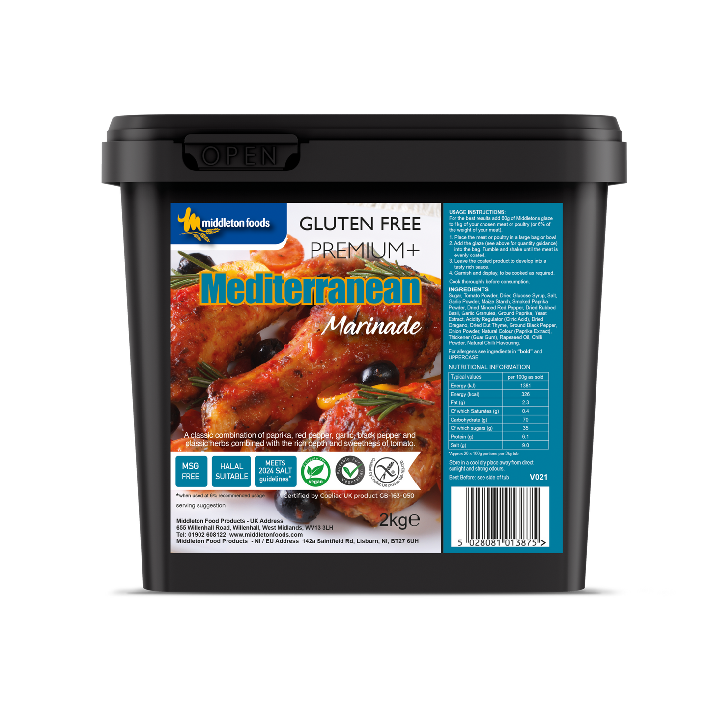 Middleton Foods Gluten Free Mediterranean Marinade 2kg Vegan