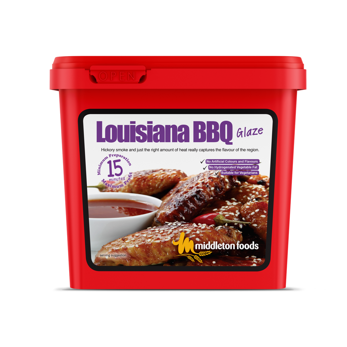 Middleton Foods Louisiana BBQ Flavour Meat & Vegetable Glaze 15 Minute Marinade Mix 2.5kg