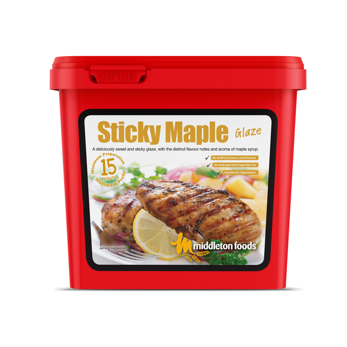 Middleton Foods Sticky Maple Flavour Meat & Vegetable Glaze 15 Minute Marinade Mix 2.5kg